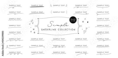 handwritten simple underline vector material