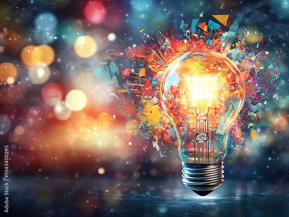 Illuminate Your Space: A Vibrant Light Bulb Poster with Colorful Paint Splashes - Perfect for Inspiring Creativity and Innovation in Any Sports or Creative Environment! Illuminate Your Space: A Vibrant Light Bulb Poster with Colorful Paint Splashes - Perfect for Inspiring Creativity and Innovation in Any Sports or Creative Environment!
