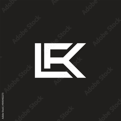 letters lek simple geometric lines logo vector