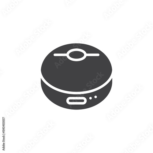 A circular robot vacuum cleaner vector icon