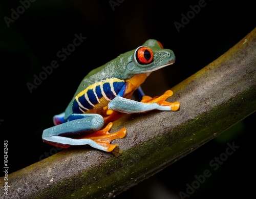 Agalychnis callidryas, known as the red-eyed tree frog, is an arboreal hylid native to Neotropical  photo