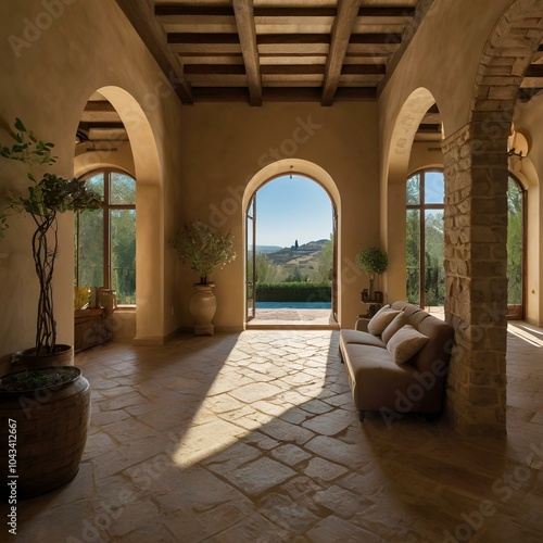 Tuscanstyle villa interior home deisgn  photo