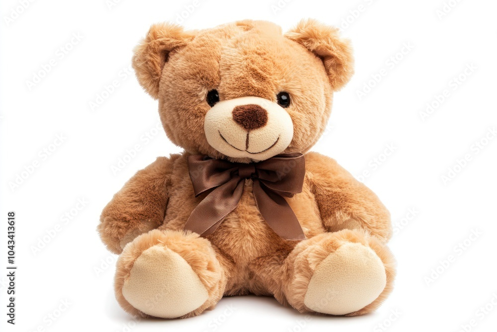 Fototapeta premium Cute Brown Teddy Bear With Bow Tie