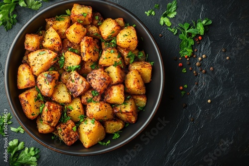 Golden Roasted Potatoes with Herbal Garnish