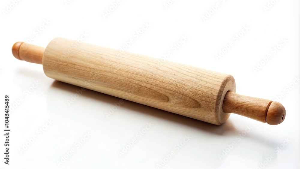 Rolling pin for rolling dough on white background Rolling pin for rolling dough on white background