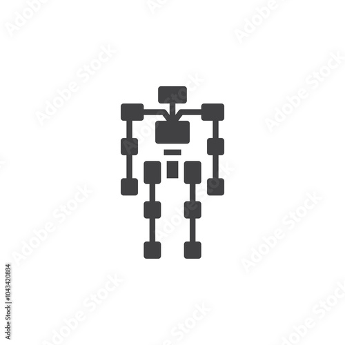 Robot exoskeleton vector icon