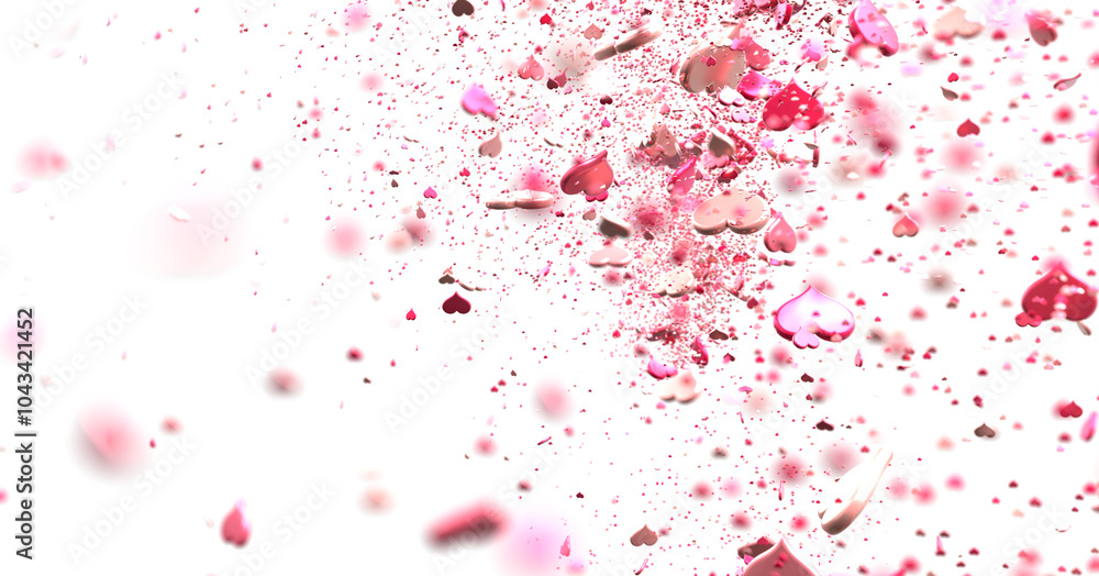 realistic isolated heart confetti on the transparent background for decoration and covering. realistic isolated heart confetti on the transparent background for decoration and covering.