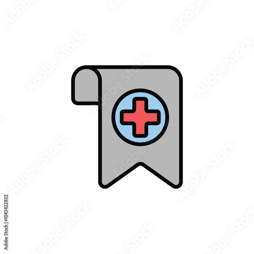 Bookmark add colored vector icon on white background