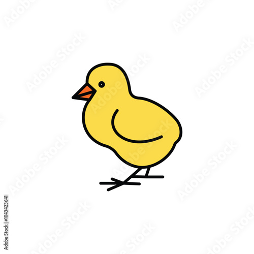 Chick colored vector icon on white background