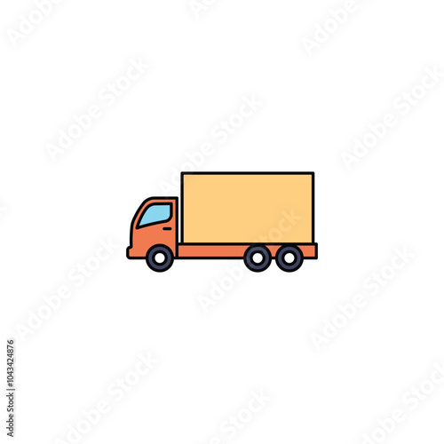 Delivery van colored vector icon on white background