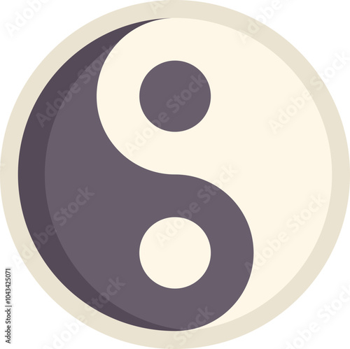 Circular yin yang symbol is representing the ancient chinese concept of dualism