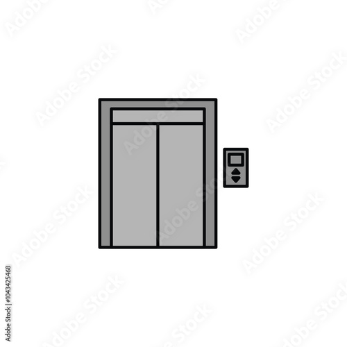 Elevator colored vector icon on white background