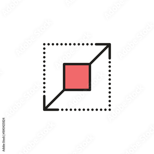 Expand colored vector icon on white background