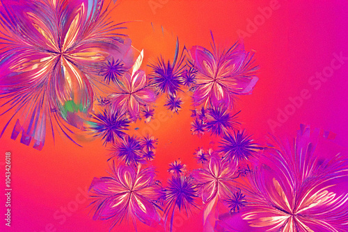 Wallpaper Mural Dynamic Harmony of Flowers with Seamless Pattern and Abstract Background in a Vibrant Fusion of Color and Elegance  Torontodigital.ca