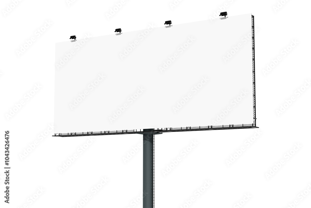 Obraz premium 3D billboard sign png, blank advertisement on transparent background