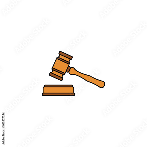 Gavel colored vector icon on white background