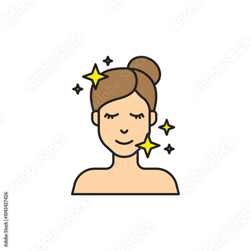 Glowing skin colored vector icon on white background