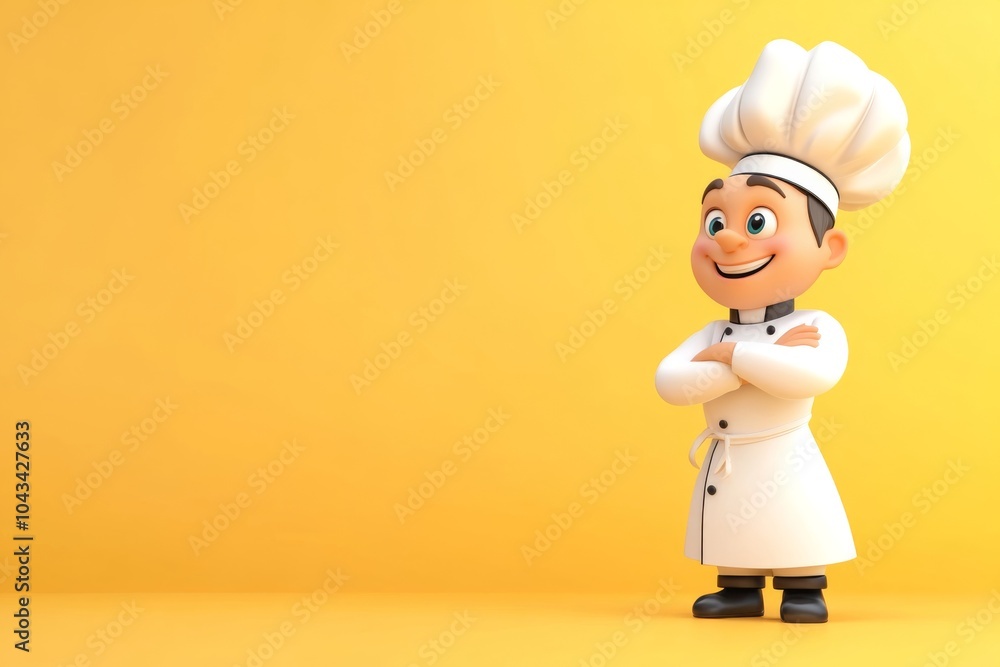 3D Cartoon Chef on Light Background 3D Cartoon Chef on Light Background