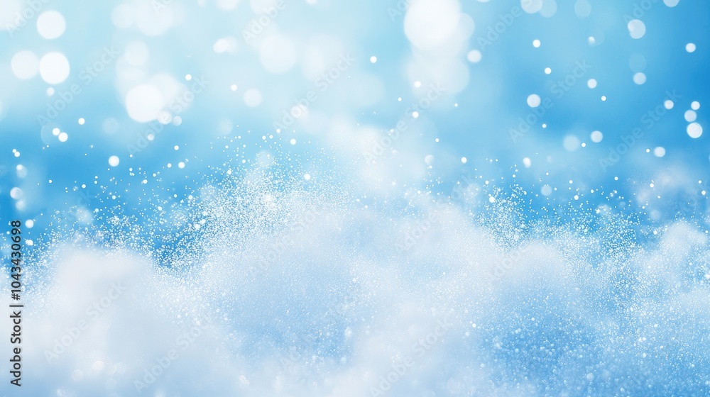 Light blue particles floating in the air, creating a magical and dreamy effect. Light blue particles floating in the air, creating a magical and dreamy effect.