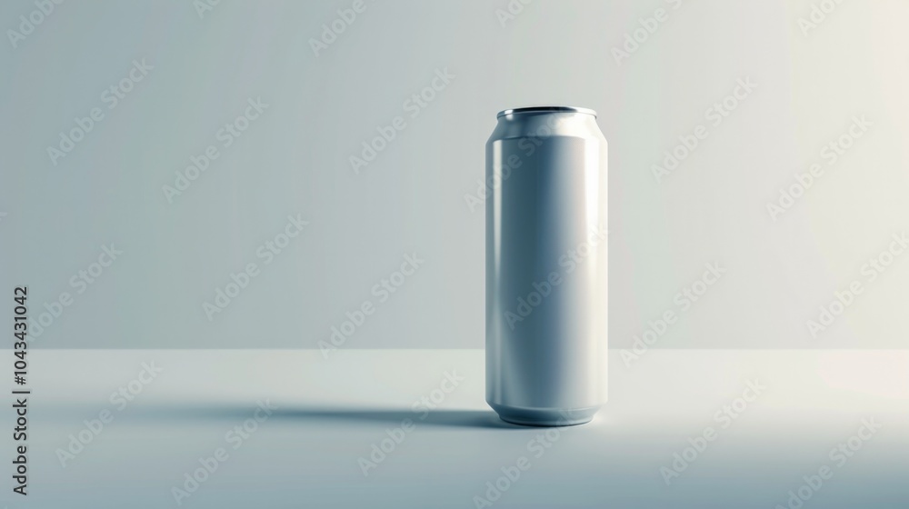 blank tall white silver plain soft-drink can floating, mock up illustration blank tall white silver plain soft-drink can floating, mock up illustration