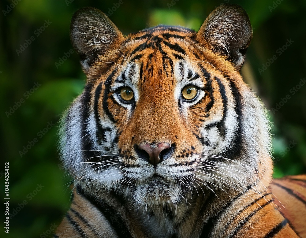 Fototapeta premium Sumatran Tiger against blurred background.