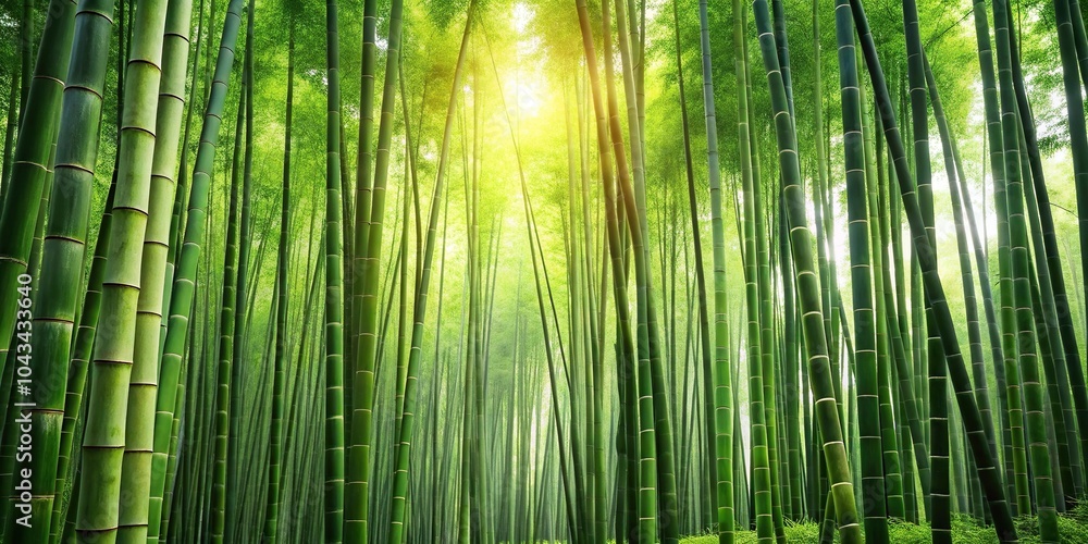 A majestic bamboo forest with tall slender stems and feathery leaves in shades of green, nature art, greenery, bamboo forest A majestic bamboo forest with tall slender stems and feathery leaves in shades of green, nature art, greenery, bamboo forest