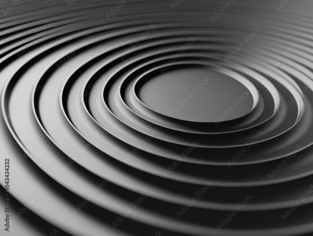 Obraz premium Abstract Circular Pattern of Interlocking Gray Circles