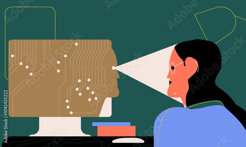 AI machine learning, neural network technology or human to work together with AI artificial intelligence, innovation technology concept, businesswoman connect human brain with AI chip processing unit.