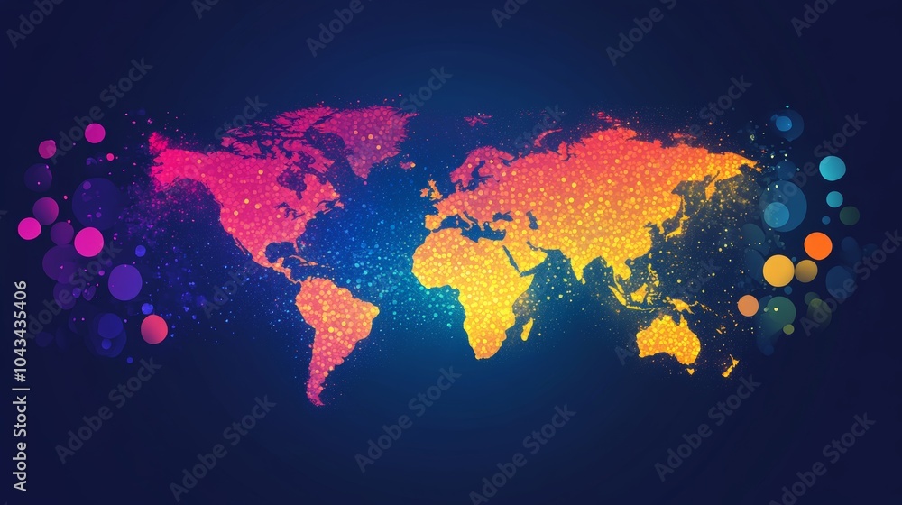 Fototapeta premium Celebrating world kindness day an illustration featuring earth map as the central element