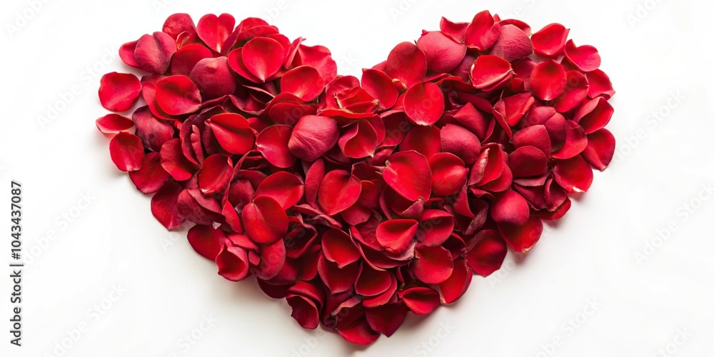 Romantic heart shape made from red rose petals Romantic heart shape made from red rose petals