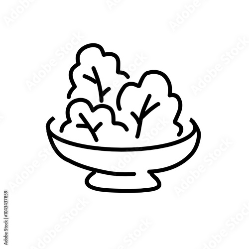 Dish plate, Food bowl line icon