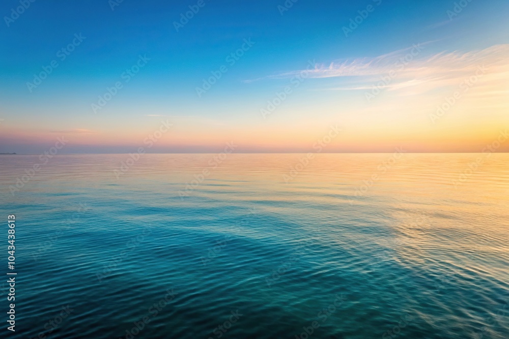 Obraz premium Romantic morning seascape of the Adriatic Sea in a minimalist style