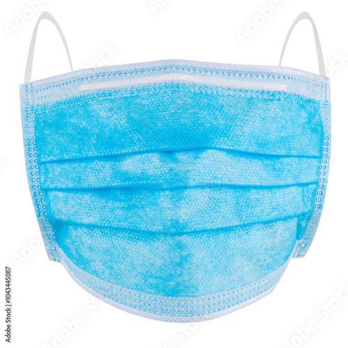 Blue disposable surgical face mask design element photo