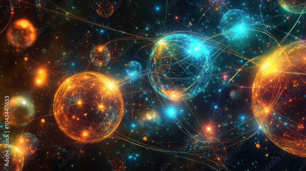 Obraz premium An abstract representation of quantum entanglement,