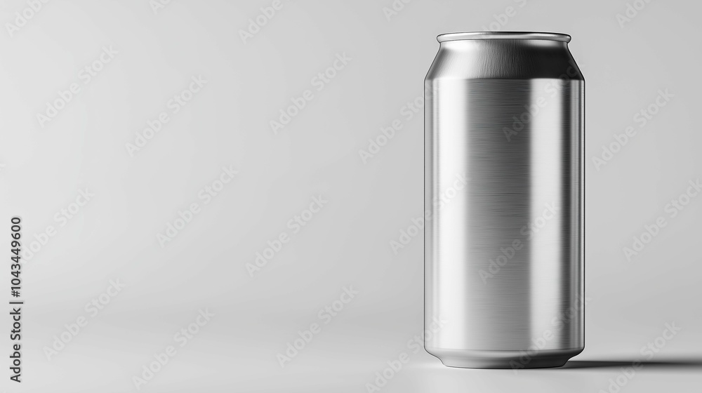Empty Aluminum Can Mockup on Clean White Background Empty Aluminum Can Mockup on Clean White Background