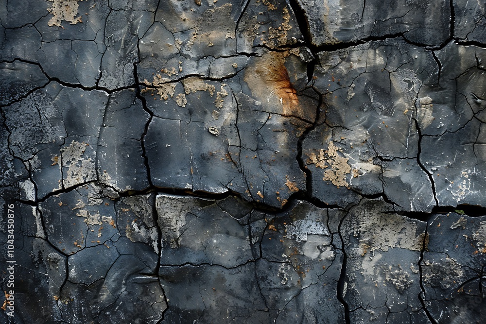 Old cracked paint on rusty metal surface Old cracked paint on rusty metal surface