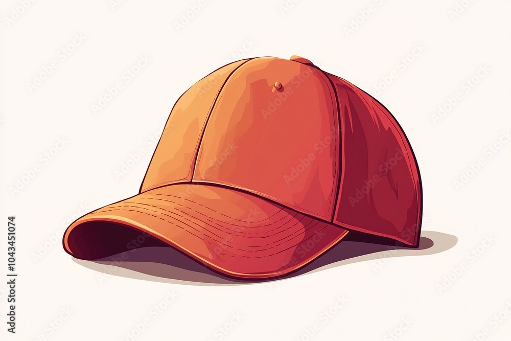 Fototapeta premium Vector Baseball Cap with Playful Curved Brim and Cheerful Design