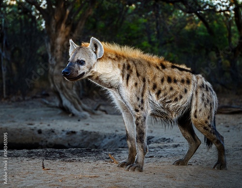 Portrait of a spotted hyena  photo