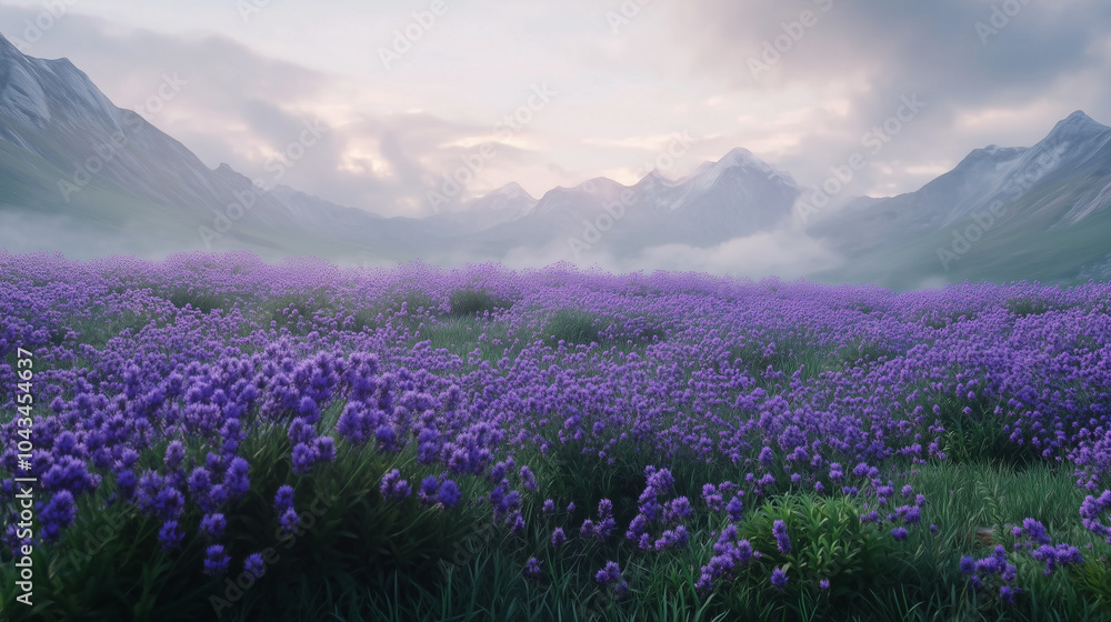 Champ de fleurs dans les nuages Champ de fleurs dans les nuages