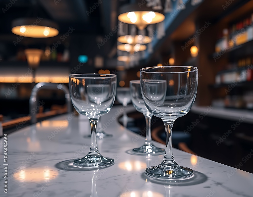 Sip and Socialize: A Bar Scene with Glasses, Ai generated Images Sip and Socialize: A Bar Scene with Glasses, Ai generated Images