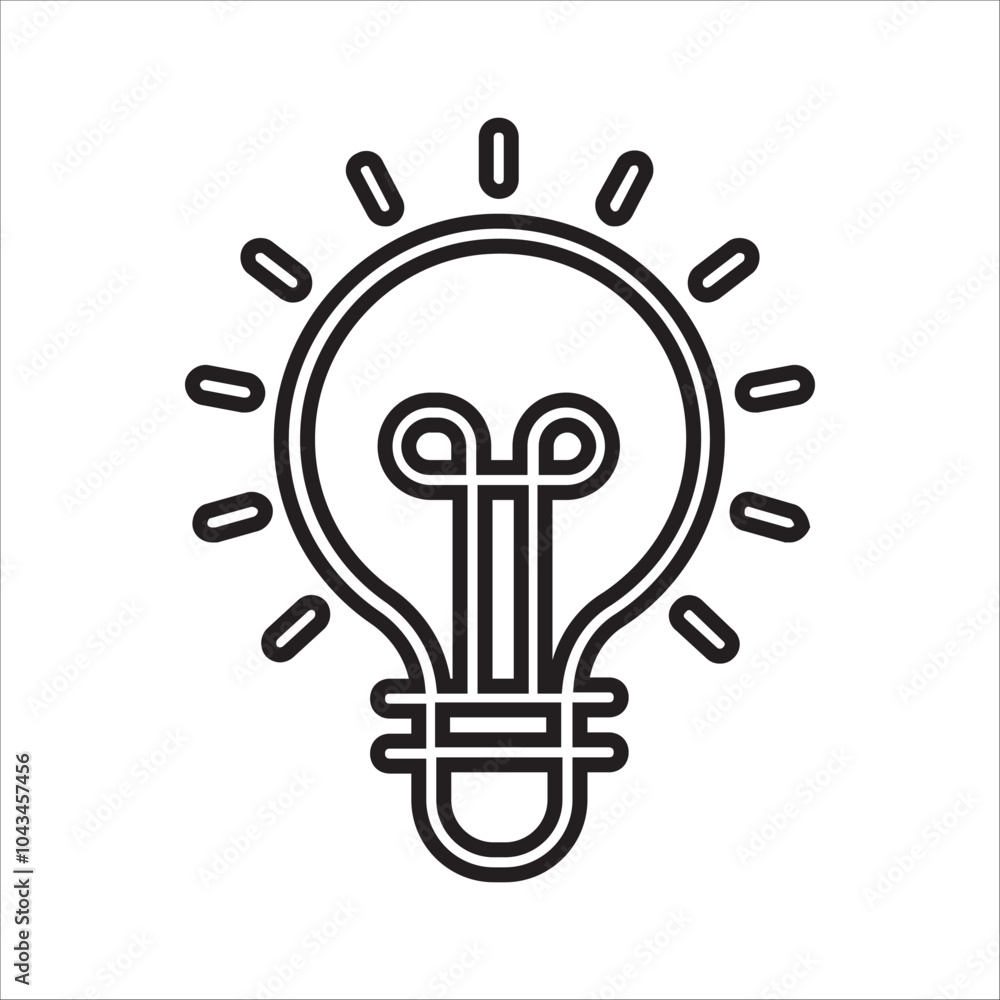 Light bulb line icon vector. Electric lamp in flat style. Idea sign, solution, thinking concept. Light bulb line icon vector. Electric lamp in flat style. Idea sign, solution, thinking concept.