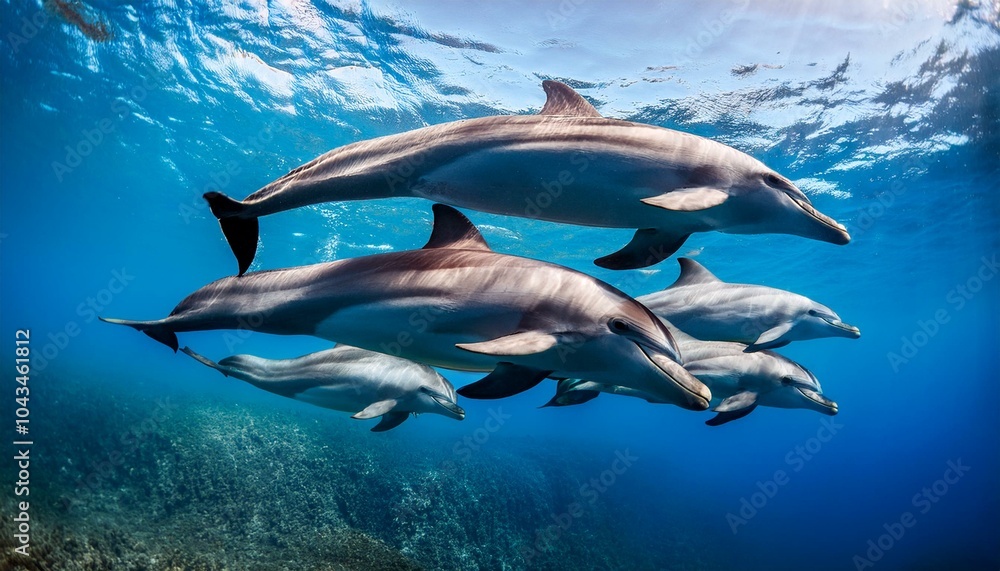 Fototapeta premium Group of dolphins 