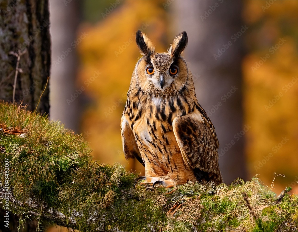 Obraz premium Eurasian Eagle Owl with prey