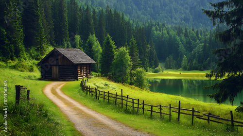 Wooden house, wallpaper, the nature surrounding the residence creates a comfortable environment.