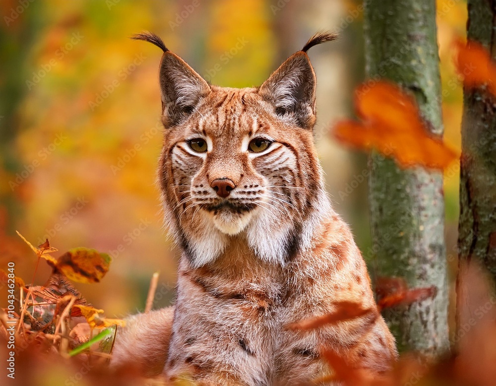Fototapeta premium European lynx small baby kitten