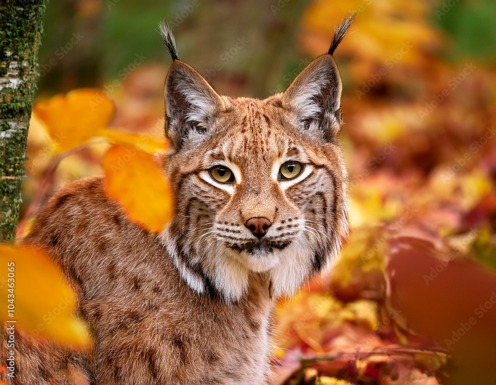 Fototapeta premium European lynx small baby kitten