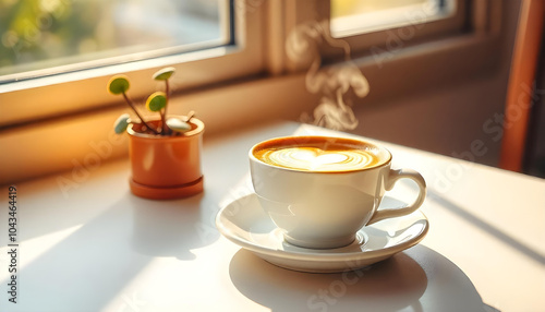 Wallpaper Mural morning hot coffee with beans fresh sale promotion Torontodigital.ca