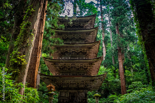 山形県　羽黒山五重塔