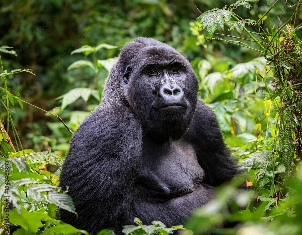Mountain gorilla in Bwindi Forest Mountain gorilla in Bwindi Forest