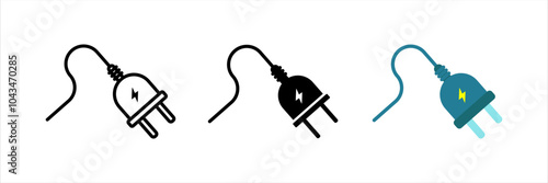 Plug icon set. Electric plug sign. for mobile concept and web design. vector illustration on white background